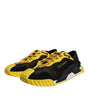 Dolce & Gabbana Black Yellow Low Top NS1 Sneakers Shoes