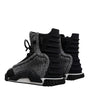 Dolce & Gabbana Gray Black NS1 High Top Boots Sneakers Shoes