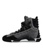 Dolce & Gabbana Gray Black NS1 High Top Boots Sneakers Shoes
