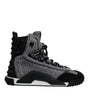 Dolce & Gabbana Gray Black NS1 High Top Boots Sneakers Shoes