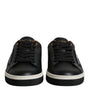 Dolce & Gabbana Black Leather Low Top Men Sneakers Shoes