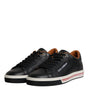 Dolce & Gabbana Black Leather Low Top Men Sneakers Shoes