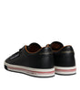 Dolce & Gabbana Black Leather Low Top Men Sneakers Shoes