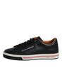 Dolce & Gabbana Black Leather Low Top Men Sneakers Shoes