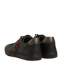 Dolce & Gabbana Black Leather Heart Embellished Sneakers Shoes