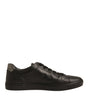Dolce & Gabbana Black Leather Heart Embellished Sneakers Shoes