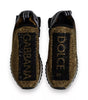 Dolce & Gabbana Gold Rhinestones Sorrento Sneakers Shoes