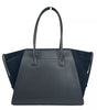 Michael Kors Avril XL Suede Leather Top Zip Satchel Bag Black