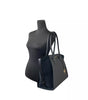 Michael Kors Avril XL Suede Leather Top Zip Satchel Bag Black