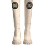 Dolce & Gabbana White DG Logo Hi Trekking Plateau Biker Boots Shoes