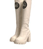 Dolce & Gabbana White DG Logo Hi Trekking Plateau Biker Boots Shoes