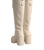 Dolce & Gabbana White DG Logo Hi Trekking Plateau Biker Boots Shoes