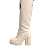 Dolce & Gabbana White DG Logo Hi Trekking Plateau Biker Boots Shoes