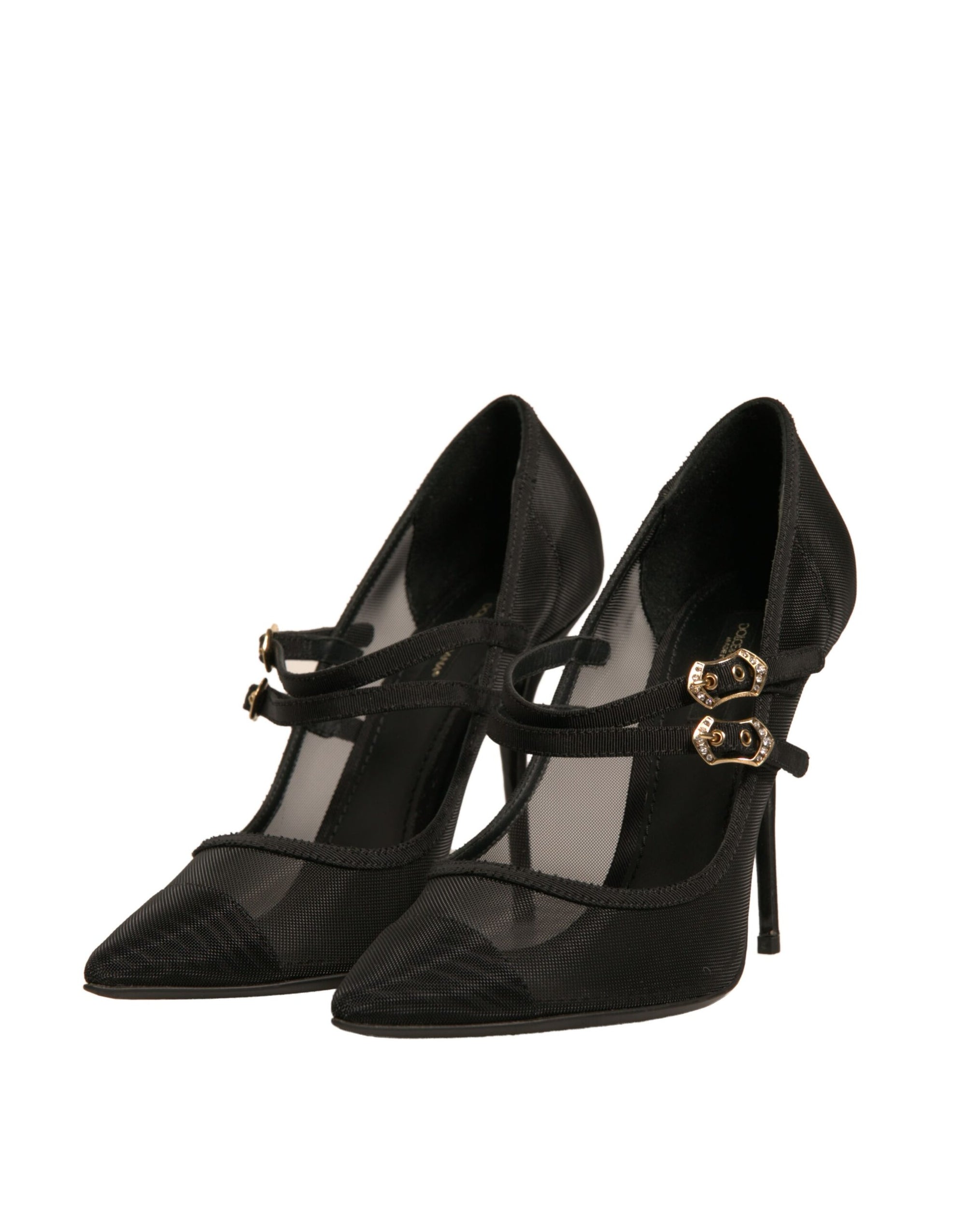 Escarpins à talons hauts Mary Jane en maille noire Dolce & Gabbana