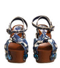 Dolce & Gabbana Multicolor Majolica Embellished Wedge Sandals Shoes