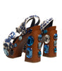 Dolce & Gabbana Multicolor Majolica Embellished Wedge Sandals Shoes