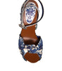 Dolce & Gabbana Multicolor Majolica Embellished Wedge Sandals Shoes