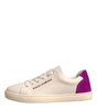 Dolce & Gabbana White Suede Leather Low Top Sneakers Shoes