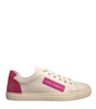 Dolce & Gabbana White Suede Leather Low Top Sneakers Shoes