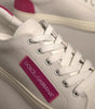 Dolce & Gabbana White Suede Leather Low Top Sneakers Shoes