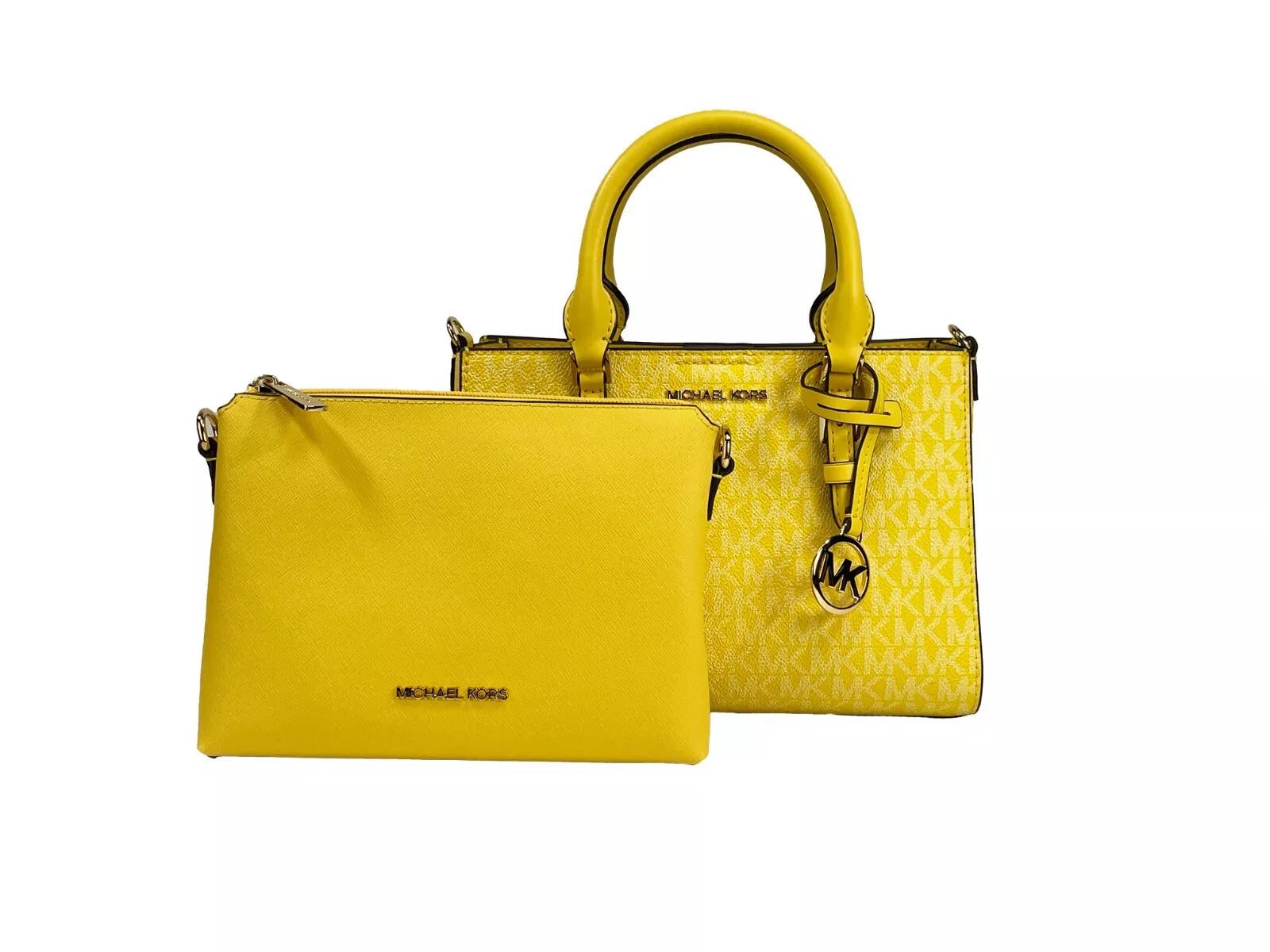 Sac bandoulière 3 en 1 Charlotte de Michael Kors, jaune doré