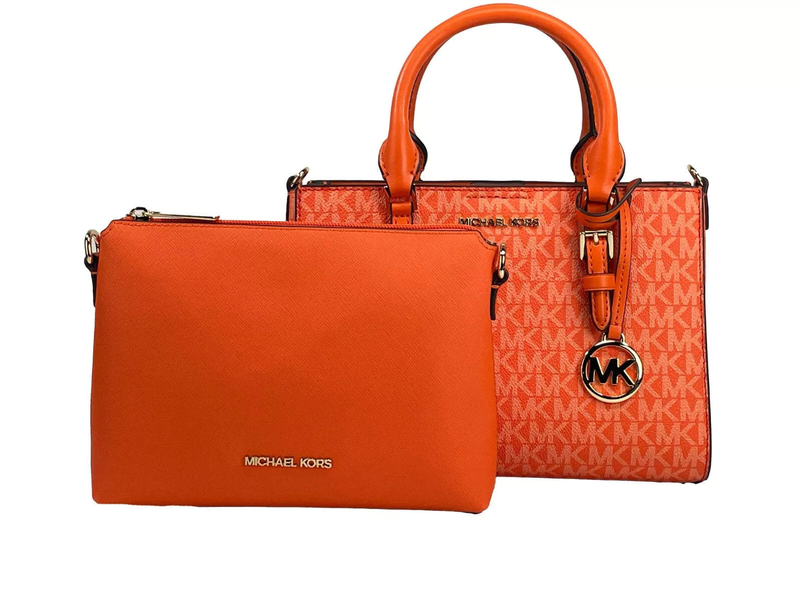 Sac à bandoulière 3 en 1 Charlotte de Michael Kors, orange coquelicot