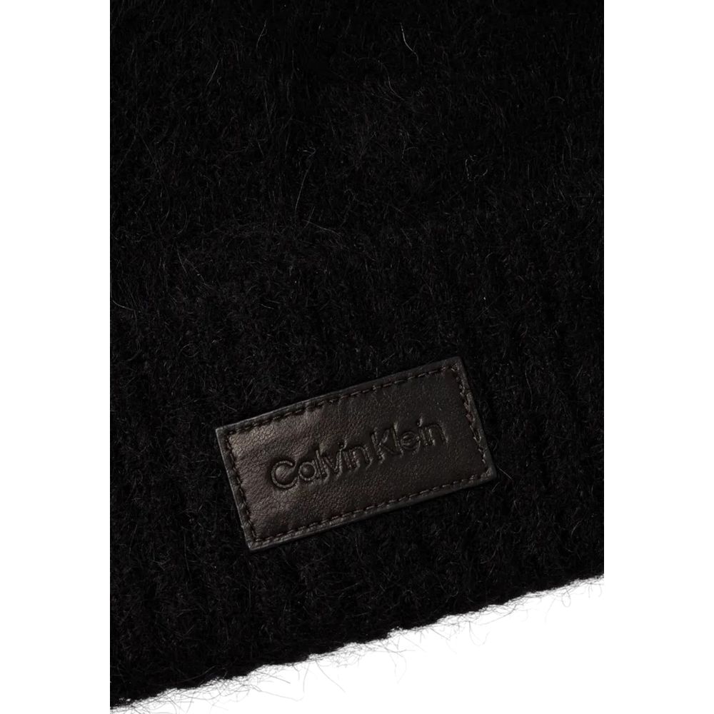 Calvin Klein Black Alpaca Leather Caps Baseball Hat
