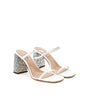 Miu Miu White Silk Sandal