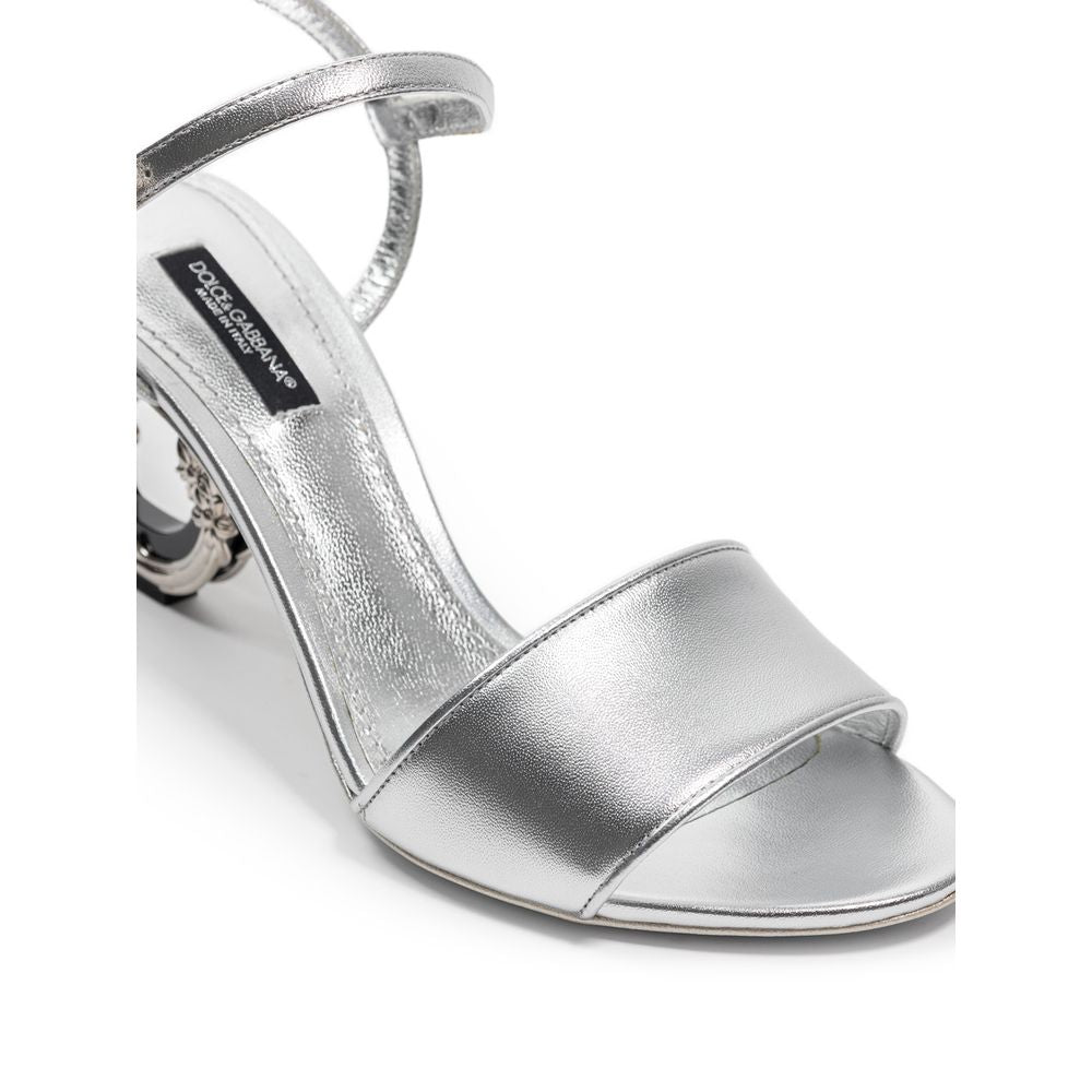 Sandale en cuir gris Dolce &amp; Gabbana