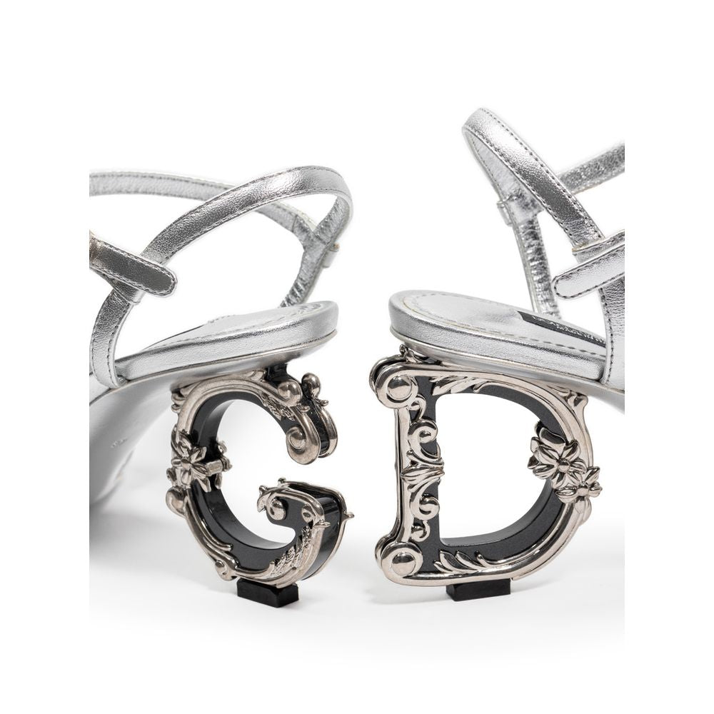 Sandale en cuir gris Dolce &amp; Gabbana