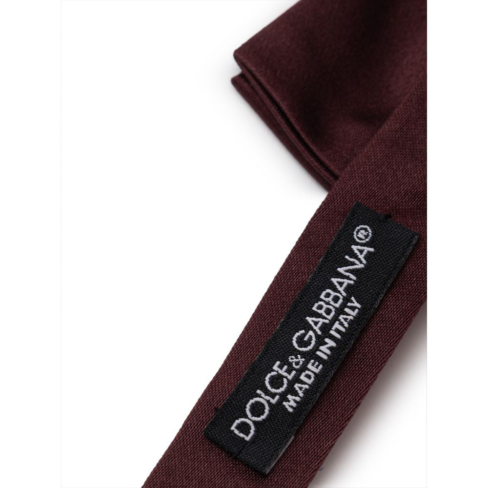 Dolce &amp; Gabbana Burgundy Silk Bowty
