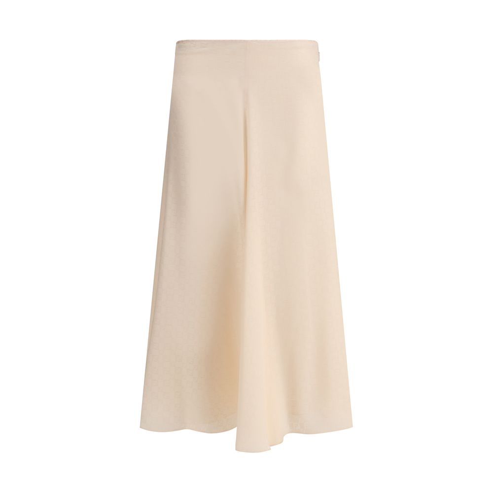 Jupe midi en soie Fendi