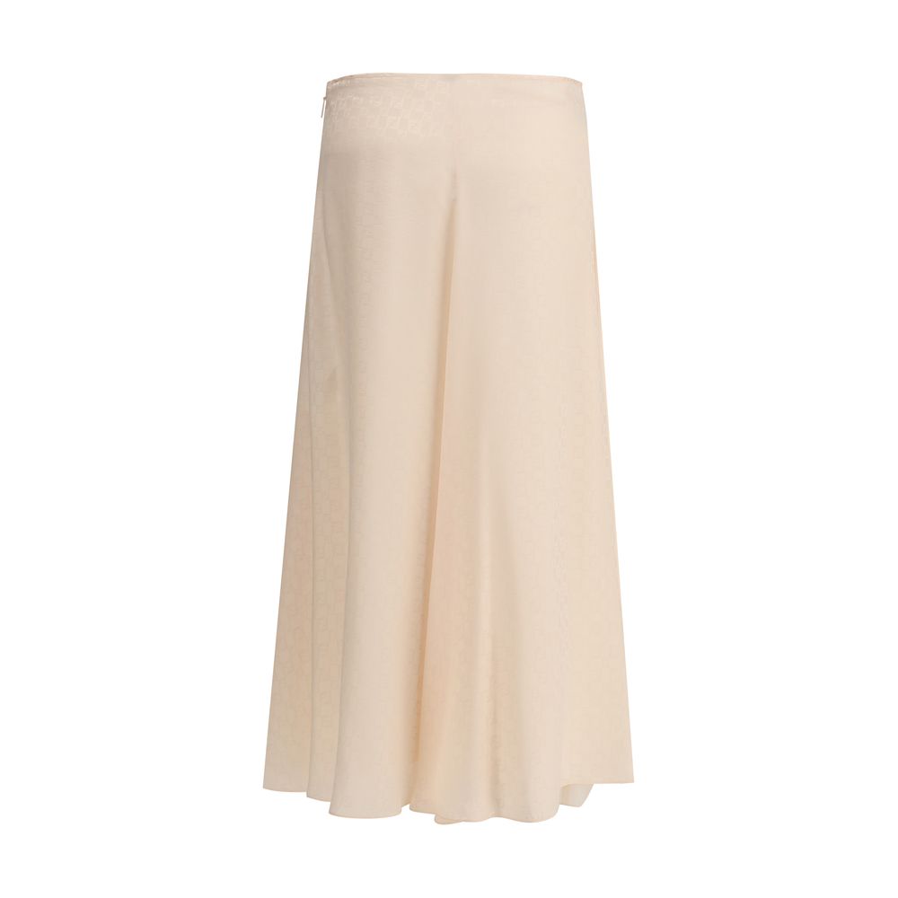 Jupe midi en soie Fendi