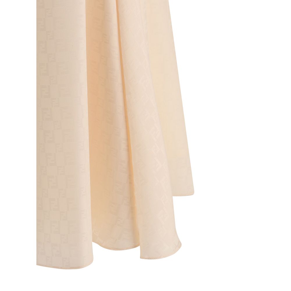 Jupe midi en soie Fendi
