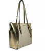 Michael Kors Charlotte Large Leather Top Zip Tote Bag Purse Gold