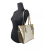 Michael Kors Charlotte Large Leather Top Zip Tote Bag Purse Gold