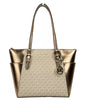 Michael Kors Charlotte Large Leather Top Zip Tote Bag Purse Rose Gold