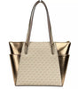 Michael Kors Charlotte Large Leather Top Zip Tote Bag Purse Rose Gold