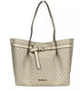 Grand sac fourre-tout Michael Kors Emilia Signature en PVC crème clair