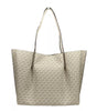 Grand sac fourre-tout Michael Kors Emilia Signature en PVC crème clair