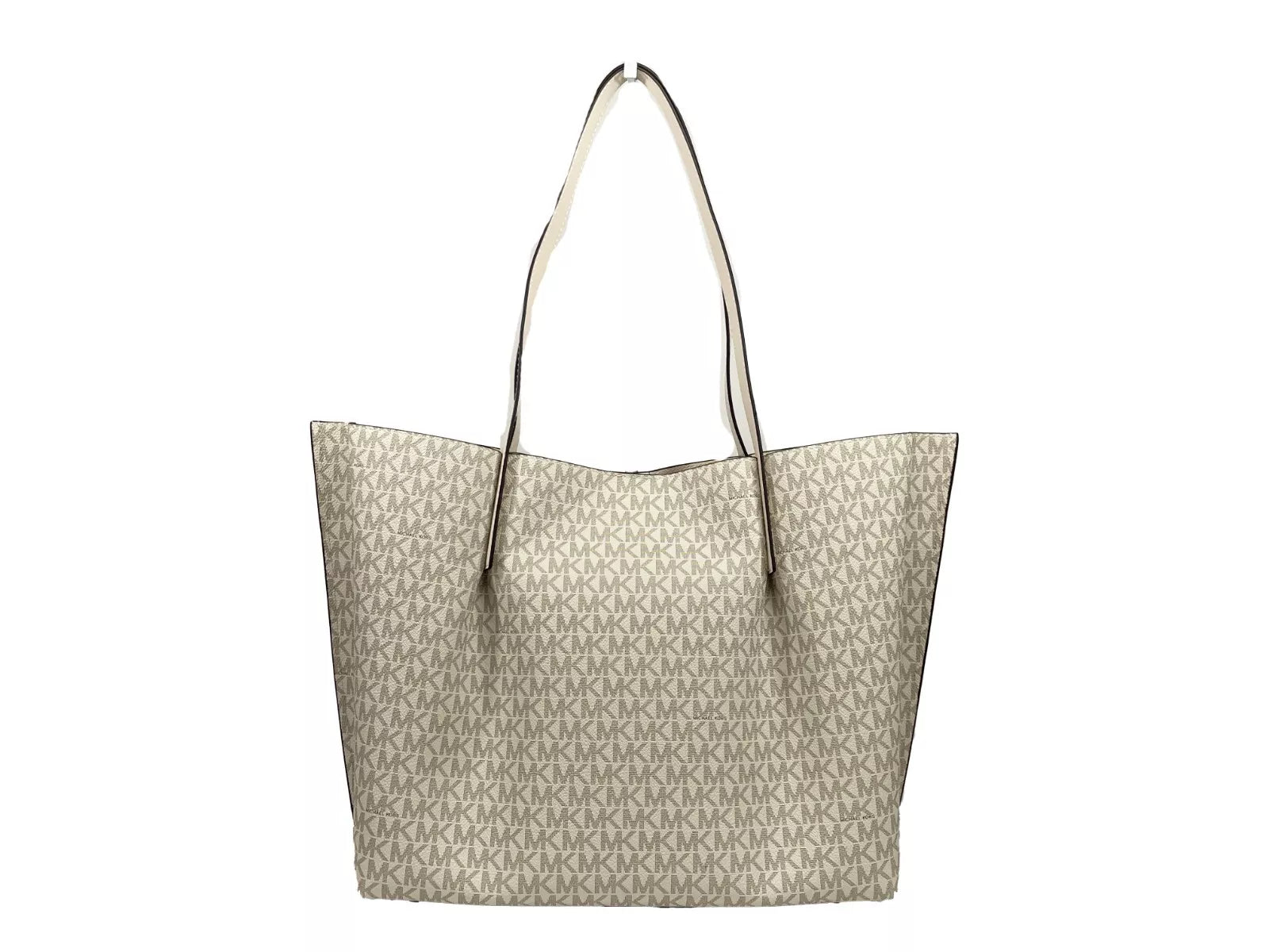 Grand sac fourre-tout Michael Kors Emilia Signature en PVC crème clair