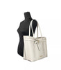 Grand sac fourre-tout Michael Kors Emilia Signature en PVC crème clair