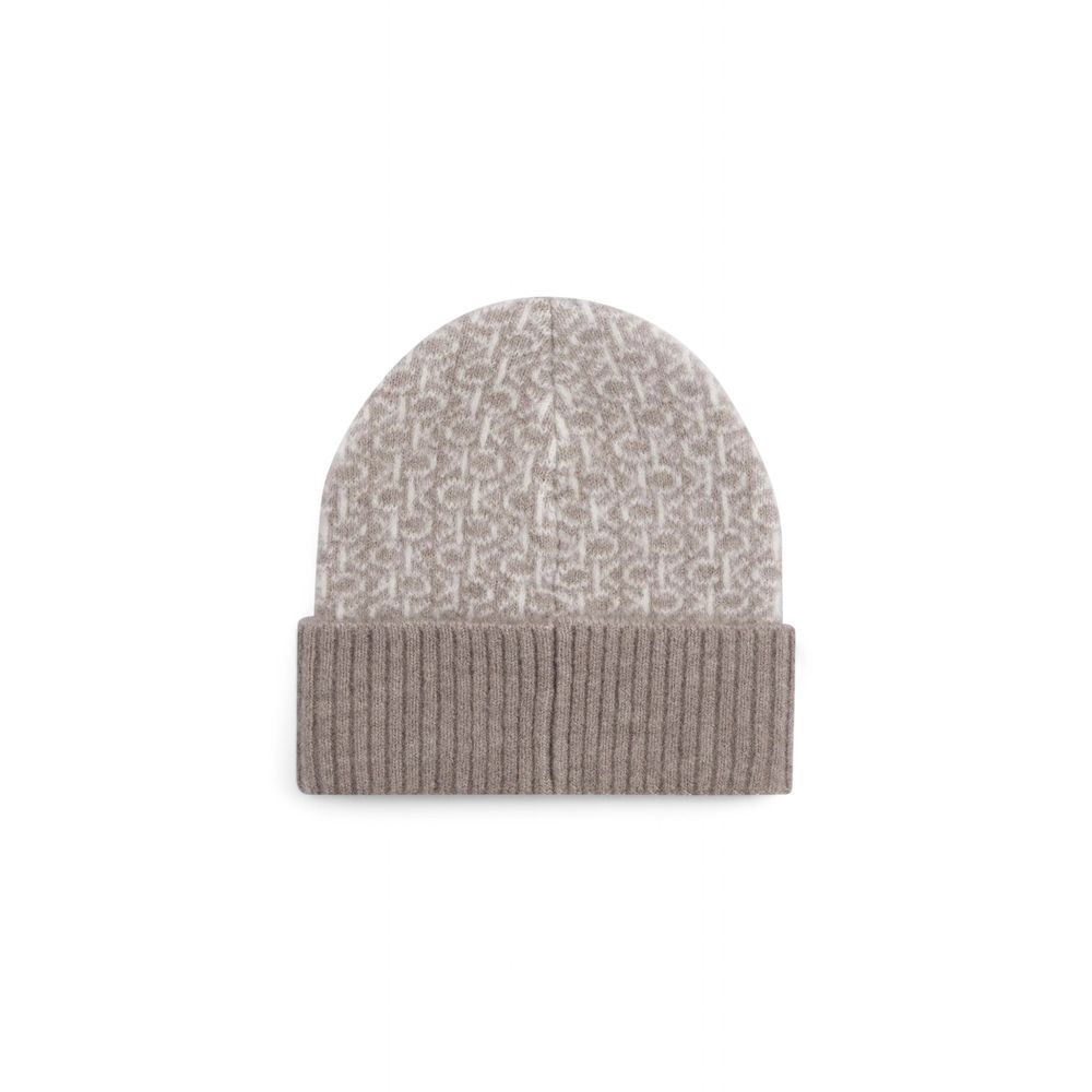 Calvin Klein Beige Alpaca Leather Caps Baseball Hat