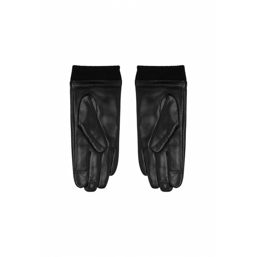 Gants en cuir noir Calvin Klein