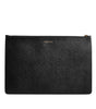 Dolce & Gabbana Black Leather #DGFAMILY Embellished Men Zip Pouch Bag