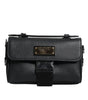 Dolce &amp; Gabbana Black Logo Plaque Leather Buckled Shoulder Crossbody Bag