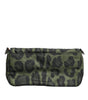 Dolce & Gabbana Green Nylon Leopard Print Shell Messenger Crossbody Bag