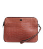 Dolce & Gabbana Bordeaux Croc Leather Logo Plaque Men Briefcase Bag