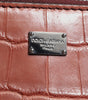 Dolce & Gabbana Bordeaux Croc Leather Logo Plaque Men Briefcase Bag