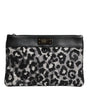 Dolce & Gabbana Multicolor Leopard Jacquard Logo Plaque Men Pouch Bag